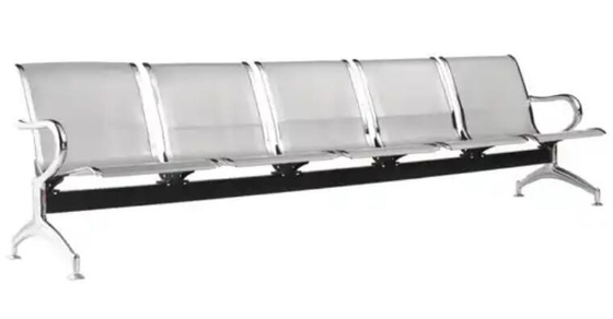 Argent 3 4 5 sièges en acier inoxydable Chaise d'accompagnement Chaise d'attente d'hôpital Chaise d'attente d'aéroport Banquette