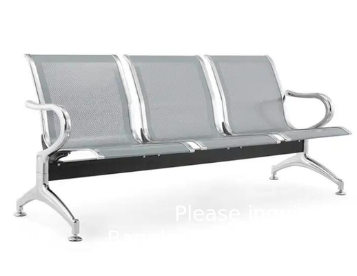 Argent 3 4 5 sièges en acier inoxydable Chaise d'accompagnement Chaise d'attente d'hôpital Chaise d'attente d'aéroport Banquette