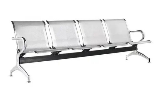 Argent 3 4 5 sièges en acier inoxydable Chaise d'accompagnement Chaise d'attente d'hôpital Chaise d'attente d'aéroport Banquette