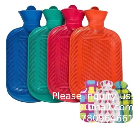 Bouteille d'eau chaude de 500 ml 1000 ml en gros Remplissage d'eau en caoutchouc Sac médical d'eau chaude avec couvercle