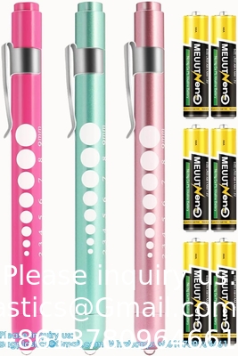 OEM Alloy d'aluminium Lumière de stylo infirmier Médecin Torche personnalisée Lumière de stylo médical à LED avec jauge de pupille Pour infirmière