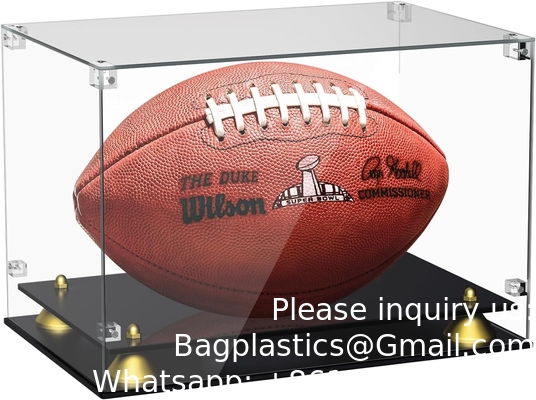 Casse d'affichage acrylique transparente, boîte d'affichage auto-assemblable avec base acrylique noire, boîte de comptoir Cube Organizer Stand Riser