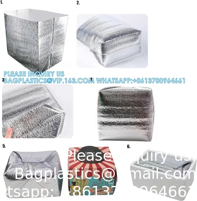 Sacs isolants réutilisables Boîtiers thermiques 13 x 8,5 x 12 Boîtiers métallisés pour boîtiers de déjeuner