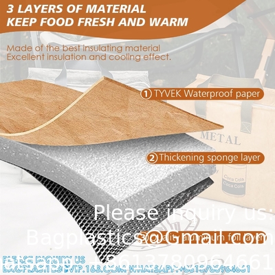 Sacs de déjeuner pour femmes Cooler de sac de déjeuner isolé, boîtes de déjeuner Tyvek portables pour femmes, grand déjeuner