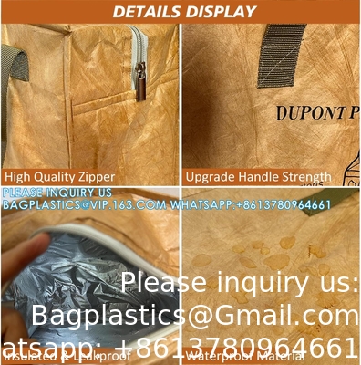 Sacs de déjeuner pour femmes Cooler de sac de déjeuner isolé, boîtes de déjeuner Tyvek portables pour femmes, grand déjeuner