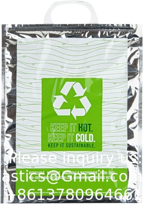 11.8 x 5.9 x 15 pouces sac chaud et froid, 1 sac isolé à trois couches - poignées de verrouillage rapide, étanche, vert et argenté