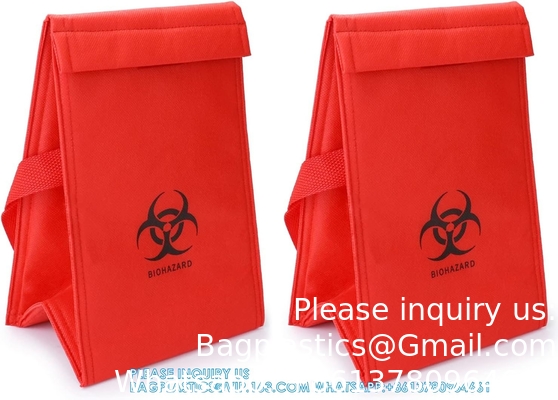 Sac de refroidisseur de danger biologique isolé médical, sac de transport de spécimens médicaux, sac de transport biologique, 6,75&quot; x 10&quot; x 5,75&quot;