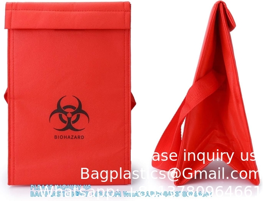 Sac de refroidisseur de danger biologique isolé médical, sac de transport de spécimens médicaux, sac de transport biologique, 6,75&quot; x 10&quot; x 5,75&quot;