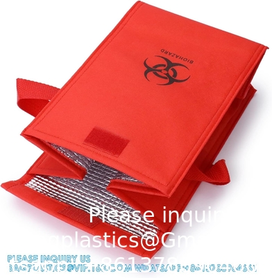 Sac de refroidisseur de danger biologique isolé médical, sac de transport de spécimens médicaux, sac de transport biologique, 6,75&quot; x 10&quot; x 5,75&quot;