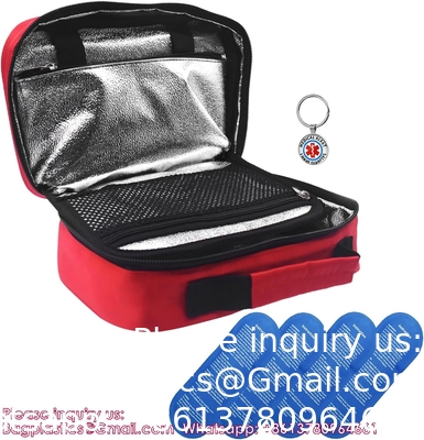 Cooler à l'insuline Sacoche de voyage Diabète Médicaments Cooler sac Diabète Organisez les médicaments avec 4 sacs de glace