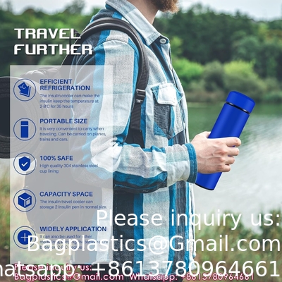 48H stylos d'insuline Refroidisseur de voyage TSA approuvé Médicaments diabétiques Refroidisseur de voyage, Refroidisseur médical d'insuline portable