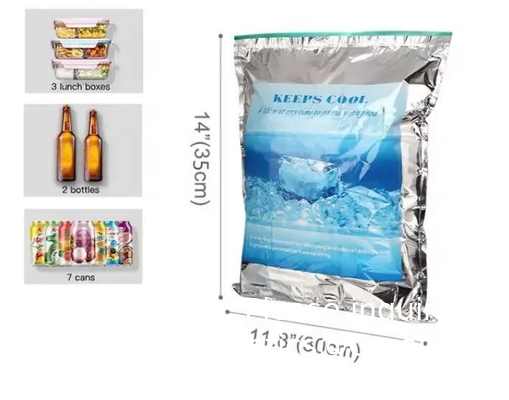 Vente à chaud Caviar Vaccin Foil d'aluminium Sac isolé Pilules Sac rafraîchissant Sac thermique à fermeture à glissière