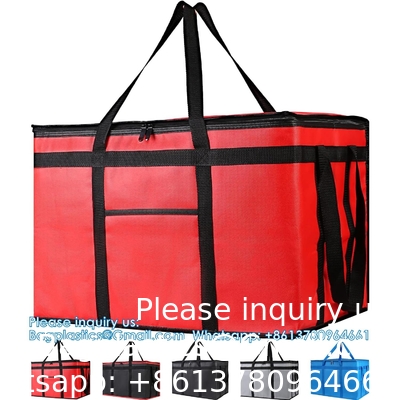 Sacs de refroidissement isolés de plus grande taille avec fermeture à fermeture à glissière,sacs d'épicerie réutilisables pour garder les aliments chauds ou froids,couplés