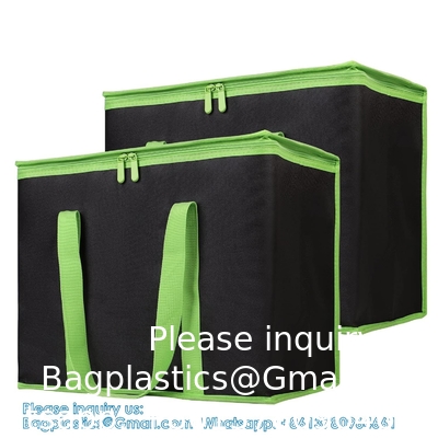 Sacs de refroidissement isolés de plus grande taille avec fermeture à fermeture à glissière,sacs d'épicerie réutilisables pour garder les aliments chauds ou froids,couplés