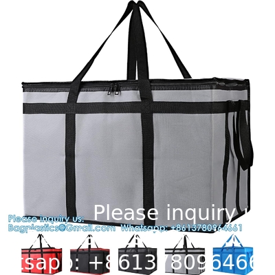 Sacs de refroidissement isolés de plus grande taille avec fermeture à fermeture à glissière,sacs d'épicerie réutilisables pour garder les aliments chauds ou froids,couplés