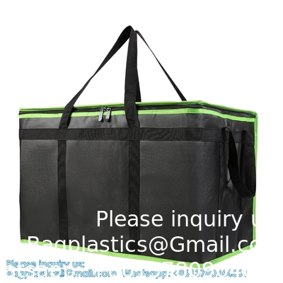 Gros sacs d'épicerie isolés réutilisables avec fermeture à glissière et poignées robustes