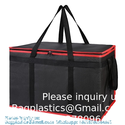 Gros sacs d'épicerie isolés réutilisables avec fermeture à glissière et poignées robustes