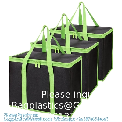 Sac de livraison d'aliments isolé avec fond dur, refroidisseur/sacs chauffants d'épicerie à grande taille isolé XXX, sac à gâteaux