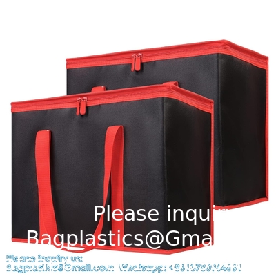 Sac de livraison d'aliments isolé avec fond dur, refroidisseur/sacs chauffants d'épicerie à grande taille isolé XXX, sac à gâteaux