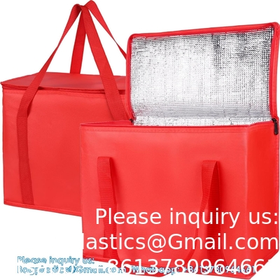 Sac de livraison d'aliments isolé avec fond dur, refroidisseur/sacs chauffants d'épicerie à grande taille isolé XXX, sac à gâteaux