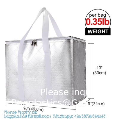 Sac d'épicerie isolé, sac d'épicerie réutilisable et pliable, isolant thermique, poignée solide, sac à main