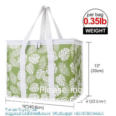 Sac d'épicerie isolé, sac d'épicerie réutilisable et pliable, isolant thermique, poignée solide, sac à main