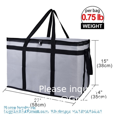 Sac de livraison d'aliments et d'épiceries isolé XL durable, recyclable - Pour la restauration, les restaurants, les chauffeurs de livraison