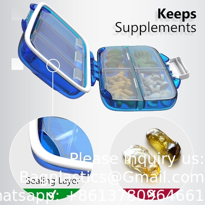 Organiseur de pilules de voyage - Porteur de pilule à l'épreuve de l'humidité Organiseur de médicaments quotidiens Boîte à pilules Pour supplément de vitamines