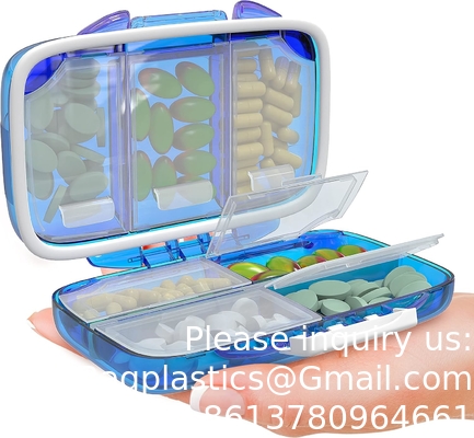 Organiseur de pilules de voyage - Porteur de pilule à l'épreuve de l'humidité Organiseur de médicaments quotidiens Boîte à pilules Pour supplément de vitamines