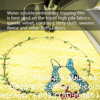 Stabilisateur soluble dans l'eau pour le film de repassage de broderie (10 pouces x 50 rouleaux Yd), stabilisateurs de broderie transparents de base 35um