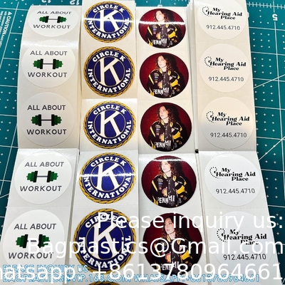 Étiquettes en rouleau BOPP circulaire/carré - Autocollants personnalisés pour le logo de l'entreprise, la fête, les cadeaux de mariage, la douche pour bébé