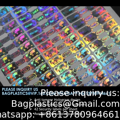 - Des autocollants anti-violation holographiques - du ruban adhésif anti-violation - garantie nulle si elle est retirée - des numéros de série individuels - gros