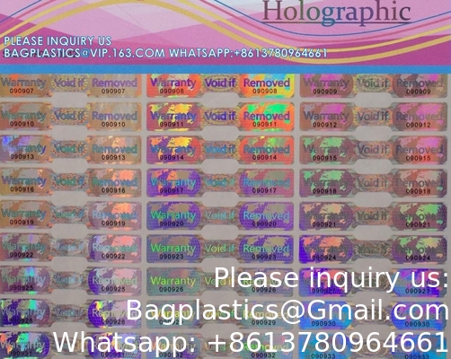 - Des autocollants anti-violation holographiques - du ruban adhésif anti-violation - garantie nulle si elle est retirée - des numéros de série individuels - gros