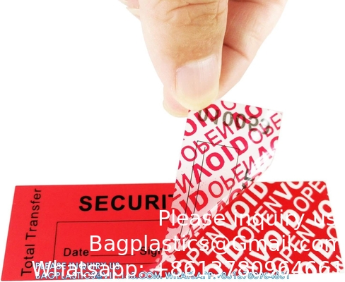 Transfert de garantie de sécurité à preuve de contrefaçon autocollants/étiquettes/sceaux vides (rouge, 1 x 3,35 pouces, numéros de série)