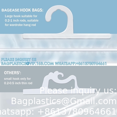 Sacs de rangement suspendus, gros crochet Sacs en plastique transparents de 10 x 12,5 pouces pour les salles de classe, les bibliothèques et les pharmacies