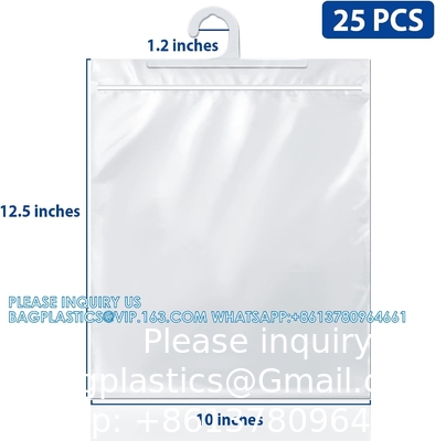 Sacs de rangement suspendus, gros crochet Sacs en plastique transparents de 10 x 12,5 pouces pour les salles de classe, les bibliothèques et les pharmacies