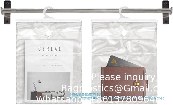 Sacs de rangement suspendus avec un crochet, 12,6 x 10 pouces grand crochet Sacs clairs, kit de fournitures scolaires Livre de sac de classe