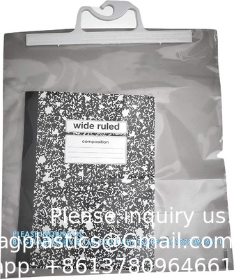 Sacs de rangement suspendus, 10 paquets de sacs en plastique transparent de 12 x 9 pouces pour les salles de classe, les bibliothèques et les pharmacies