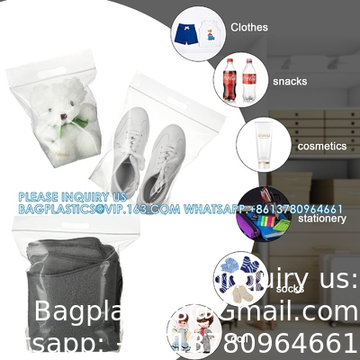 Sacs de rangement à fermeture à glissière Sacs à fermeture à glissière en plastique Sacs en plastique à fermeture à glissière transparents Sacs en plastique élargissables Sacs de fond avec poignée de transport