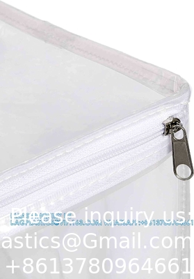 Sac de rangement organisateur clair, poignées solides et fermetures à glissière pour le collège, les fournitures de déménagement, les décorations de Noël, la couronne