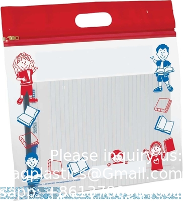 Sacs de rangement pressés et scellés, sacs coulissants en métal, sacs à fermeture à glissière en métal plastique épais extra-grand, sacs à livres pour classe pour enfants