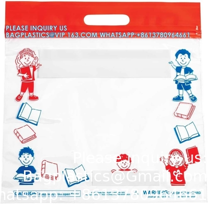 Sacs de rangement pressés et scellés, sacs coulissants en métal, sacs à fermeture à glissière en métal plastique épais extra-grand, sacs à livres pour classe pour enfants