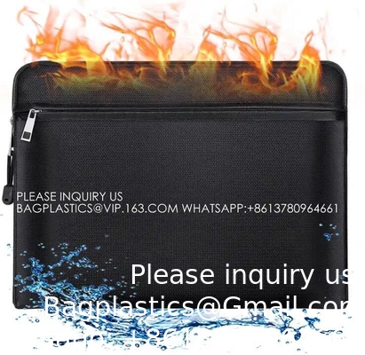 Sac à feu Documents Sac à dossiers étanches Sac de rangement Sac à dossiers résistant au feu Sacoche pour argent
