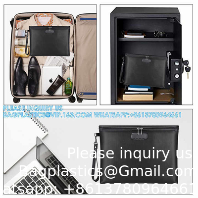 Résistant à l'eau, résistant au feu, sac à documents, sac à argent, sac à passeport, sac à sécurité, sac de voyage