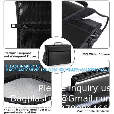En fibre de verre non démangeaisonnante en silicone, facile à ranger et à transporter, fichier important, certificat papier, sac à documents ignifuge