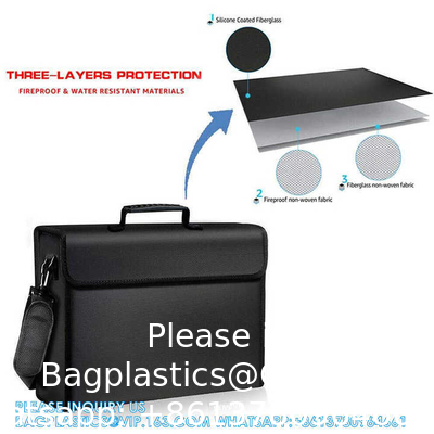 En fibre de verre non démangeaisonnante en silicone, facile à ranger et à transporter, fichier important, certificat papier, sac à documents ignifuge