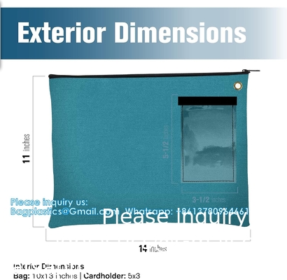 Teal. Un sac de transport. Un grand sac fermeture à glissière avec un grommet. Utiliser avec un cadenas ou une cravate fermeture à glissière pour la sécurité. Un sac de courrier interoffice.