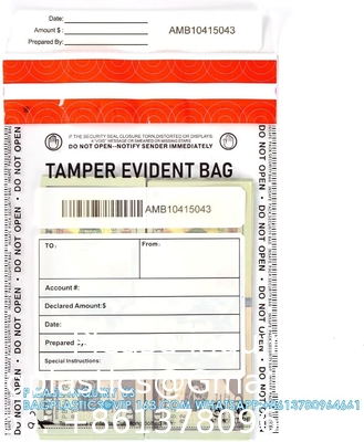 Sacs de preuve de police, sacs de sécurité de la sécurité publique, conteneur de preuves de la scène de crime, 6&quot; x 8&quot;, 100 paquets