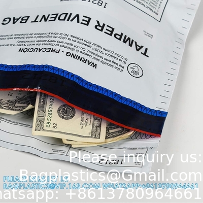 Sacs de preuve de police, sacs de sécurité de la sécurité publique, conteneur de preuves de la scène de crime, 6&quot; x 8&quot;, 100 paquets
