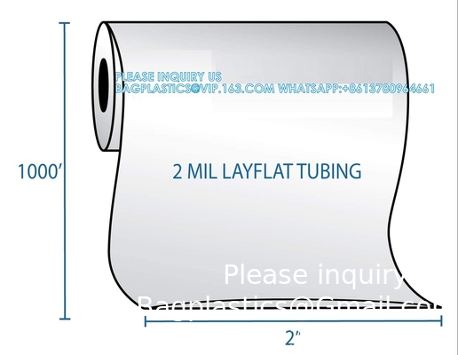 Polyéthylène en rouleaux de tubes plats de 3 &quot;Wx100&quot;x1,5 mil. Pour l'emballage et la fabrication de sacs poly (3&quot;x100&quot;)